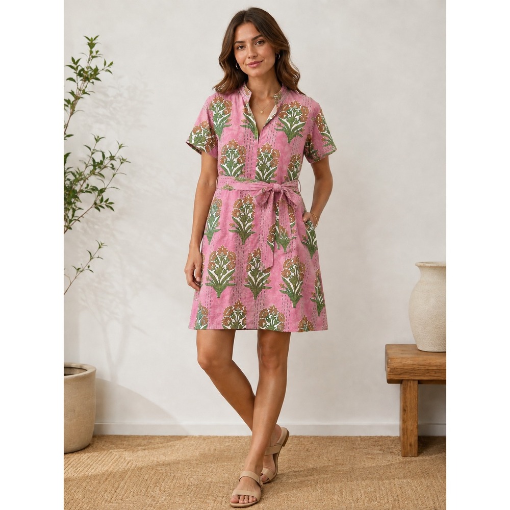 Victoria Dunn floral mauve pink a line dress Size S
